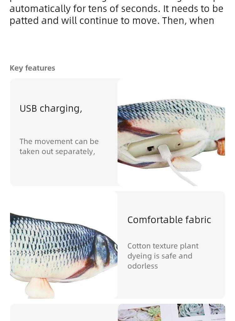 Interaktives Floppy-Fischspielzeug – Beweglicher USB-Fisch für spielbegeisterte Hunde