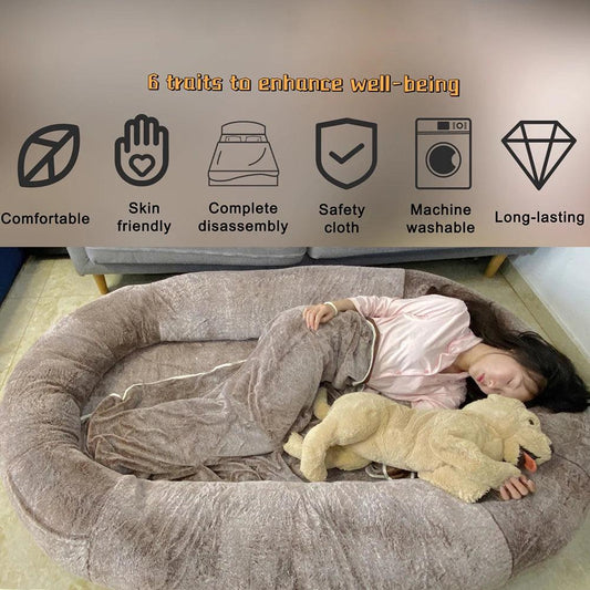 Luxuriöses XXL-Hundebett „ComfyNest“ – Weiches, wasserfestes Hundebett für große Hunde & Menschen