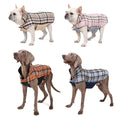 Bild in die Galerie laden, Klassische Wende-Hundejacke im Karo-Look – Wasserdichter Wintermantel mit Fleece-Futter für kleine bis große Hunde 
