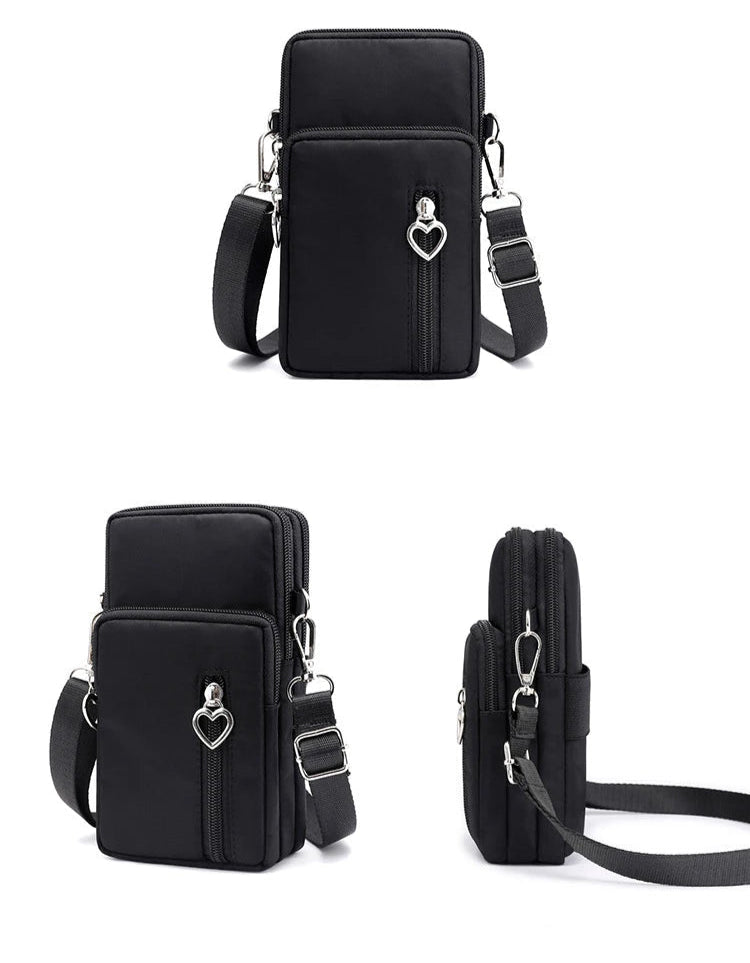Damen Gassi-Tasche Nylon Wasserdicht – Stylische Umhängetasche mit Kotbeutelspender, Leckerli-Fach & viel Stauraum für Spaziergänge mit Hund