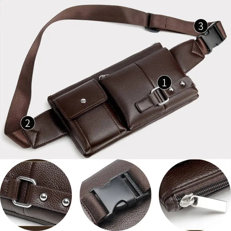 Stylische Gürteltasche aus PU-Leder – Alltagstaugliche Hüfttasche mit Kotbeutel- & Leckerli-Fächern, verstellbar & wasserabweisend