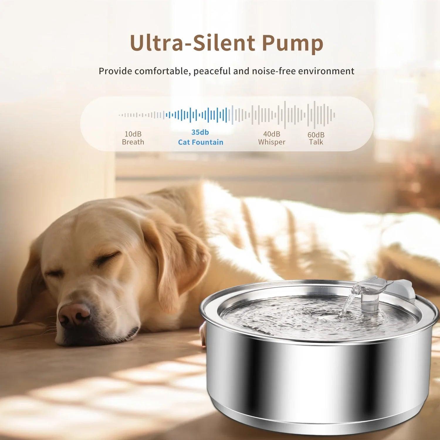 8L Edelstahl-Trinkbrunnen für Hunde – Automatischer Wasserspender