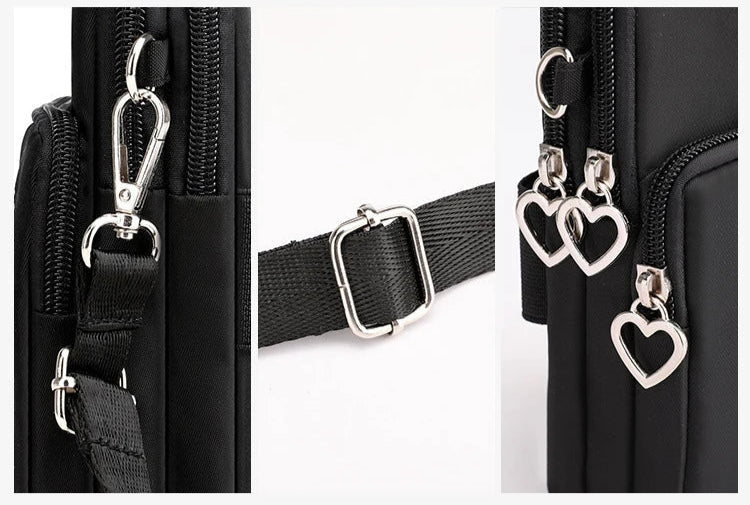 Damen Gassi-Tasche Nylon Wasserdicht – Stylische Umhängetasche mit Kotbeutelspender, Leckerli-Fach & viel Stauraum für Spaziergänge mit Hund