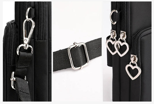 Damen Gassi-Tasche Nylon Wasserdicht – Stylische Umhängetasche mit Kotbeutelspender, Leckerli-Fach & viel Stauraum für Spaziergänge mit Hund