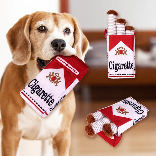 Puff & Paws – das freche Hunde-Spielzeug im Zigaretten-Look