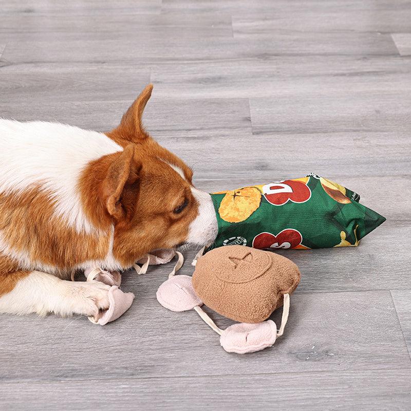 Knuspriger Spaß für Hunde – Schnüffelmatte im Chips-Design mit Spiel- und Futtertraining