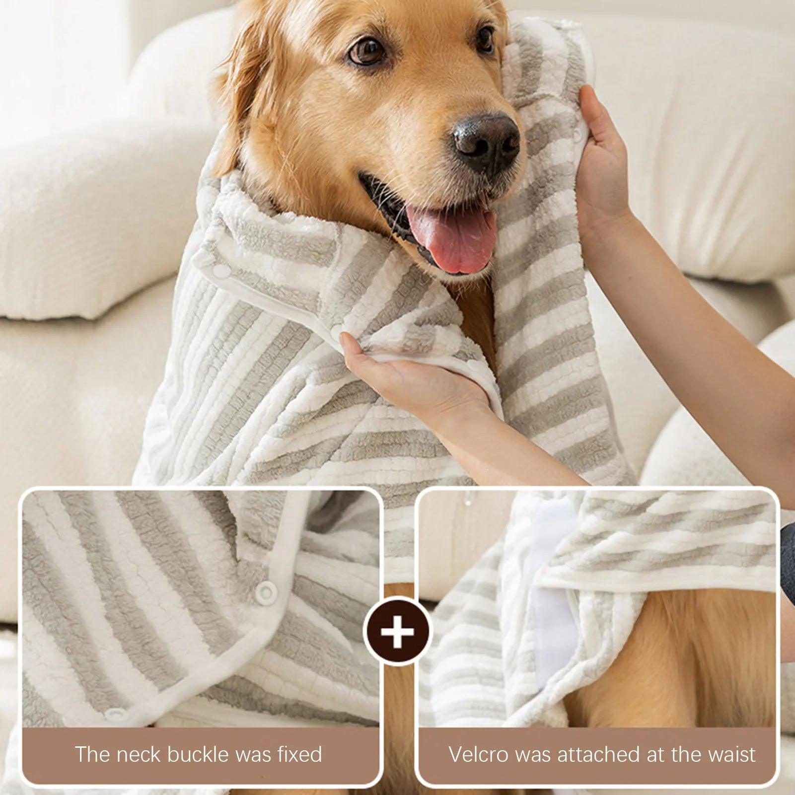 Ultra-absorbierender Hunde-Bademantel – Schnelltrocknend und gemütlich für kleine bis große Hunde