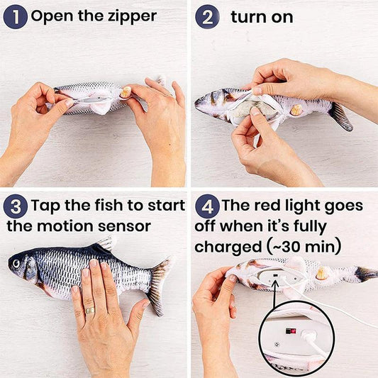 Interaktives Floppy-Fischspielzeug – Beweglicher USB-Fisch für spielbegeisterte Hunde
