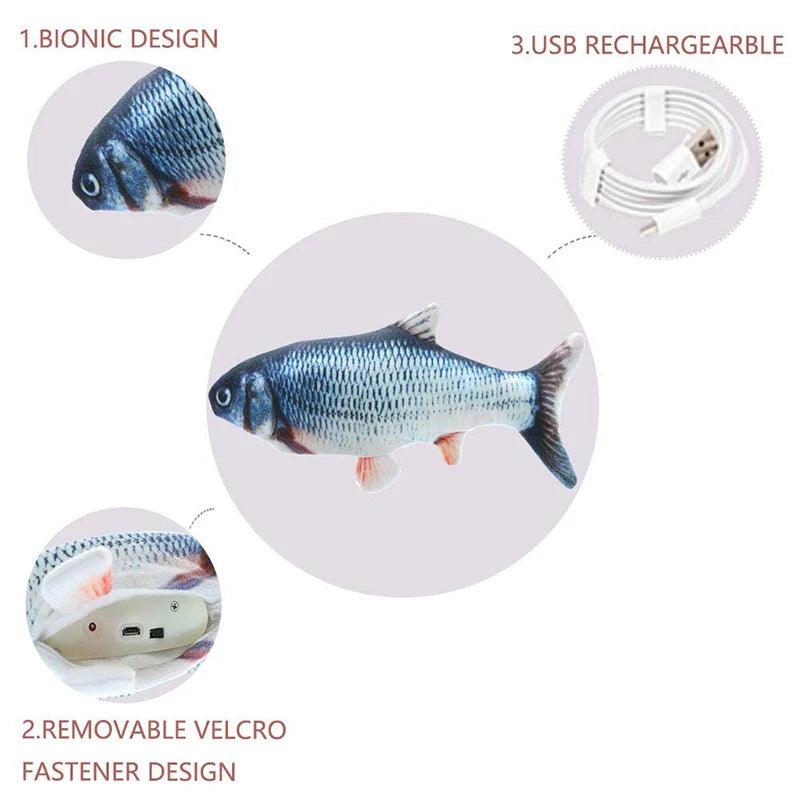 Interaktives Floppy-Fischspielzeug – Beweglicher USB-Fisch für spielbegeisterte Hunde