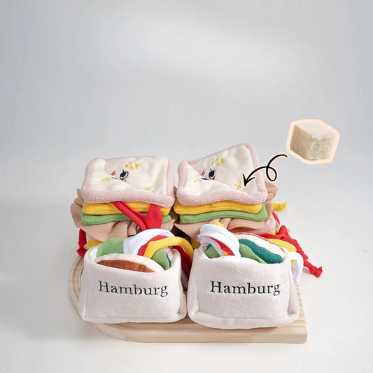 Snacktastisch – plüschiges Schnüffelspielzeug im Sandwich- oder Burger-Look!