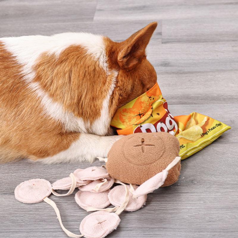 Knuspriger Spaß für Hunde – Schnüffelmatte im Chips-Design mit Spiel- und Futtertraining