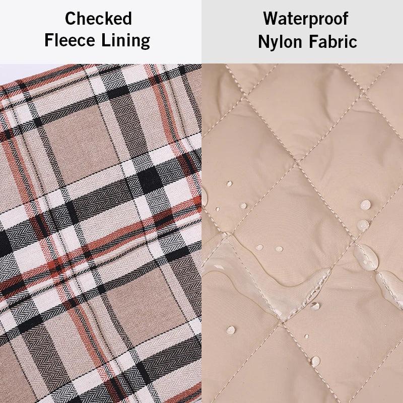 Klassische Wende-Hundejacke im Karo-Look – Wasserdichter Wintermantel mit Fleece-Futter für kleine bis große Hunde