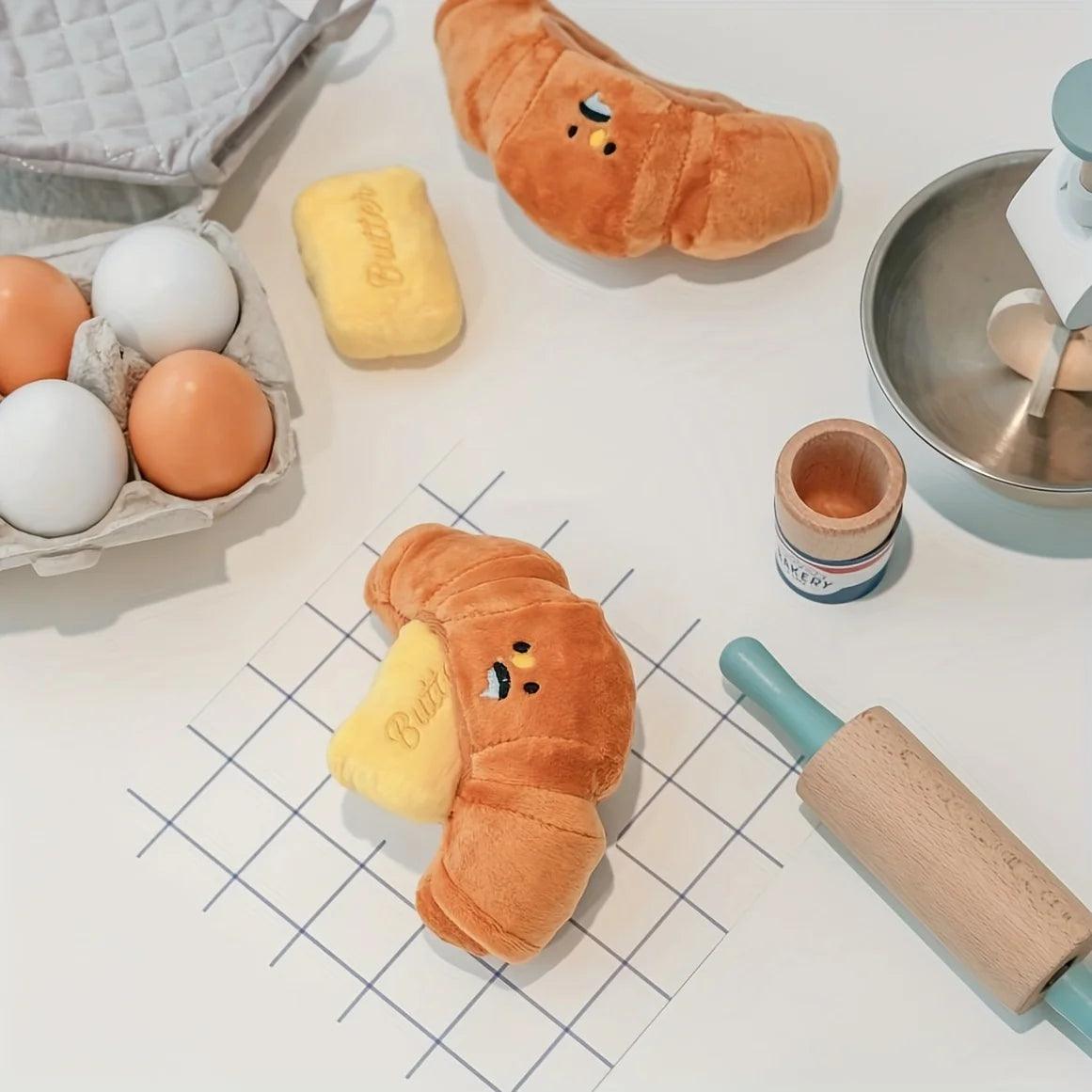 Interaktives Schnüffelspielzeug – Süßes Croissant-Design mit Quietschfunktion