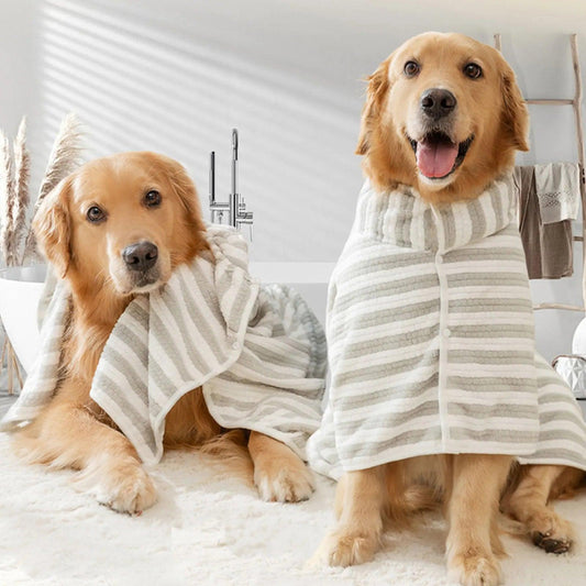 Ultra-absorbierender Hunde-Bademantel – Schnelltrocknend und gemütlich für kleine bis große Hunde